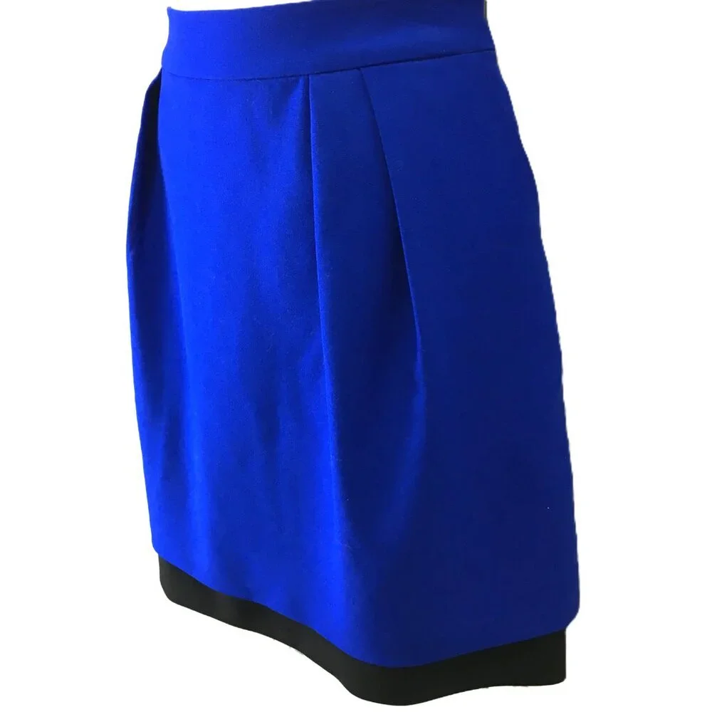 Vince Camuto Mini skirt Layered Pencil Size 8 Royal Blue & Black Business Career - Picture 7 of 8